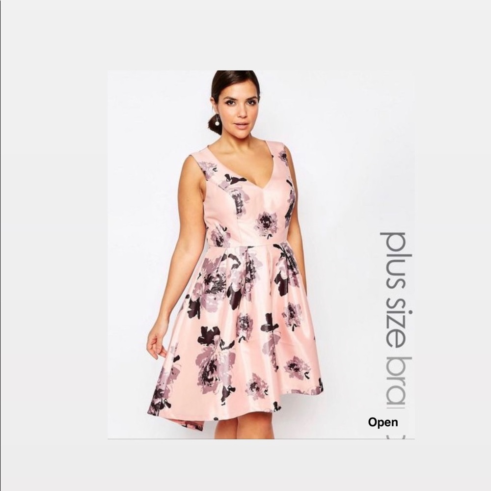 Plus Size Chi Chi London High/Low Floral Formal